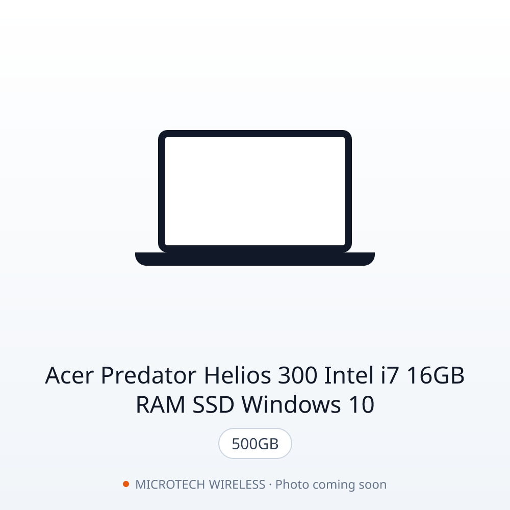 Acer Predator Helios 300 Intel i7 16GB RAM 500GB SSD Windows 10