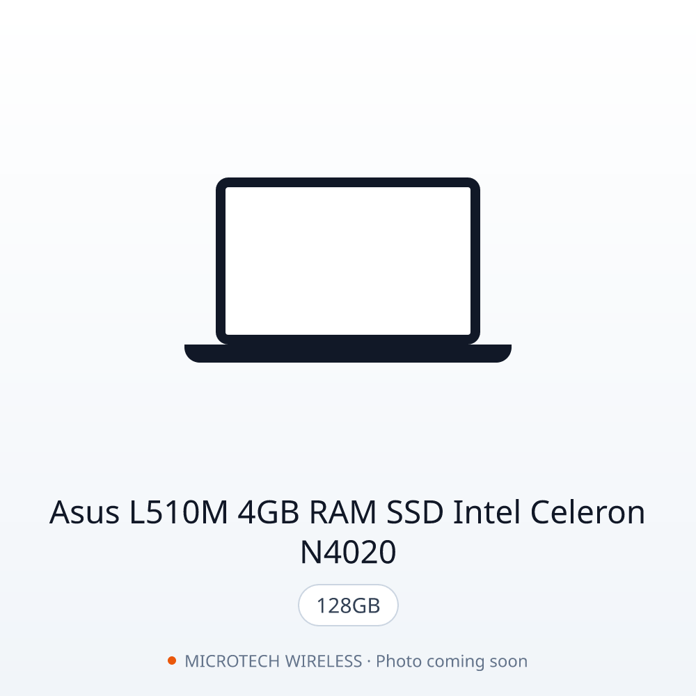 ASUS L510M 4GB RAM 128GB SSD Intel Celeron N4020