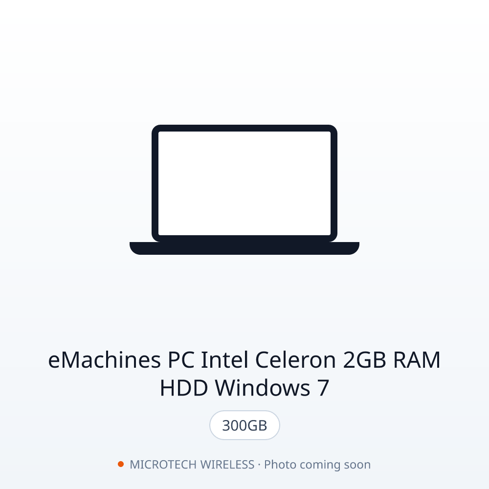 eMachines PC Intel Celeron 2GB RAM 300GB HDD Windows 7