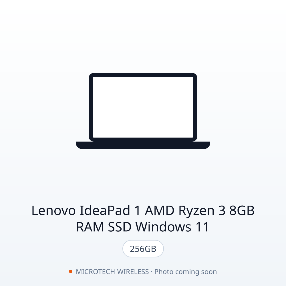 Lenovo IdeaPad 1 AMD Ryzen 3 8GB RAM 256GB SSD Windows 11