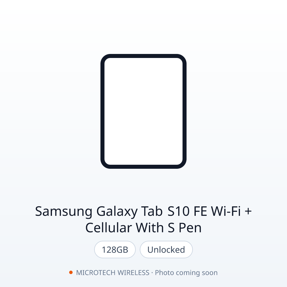 Samsung Galaxy Tab S10 FE 128GB Wi-Fi + Cellular with S Pen Unlocked
