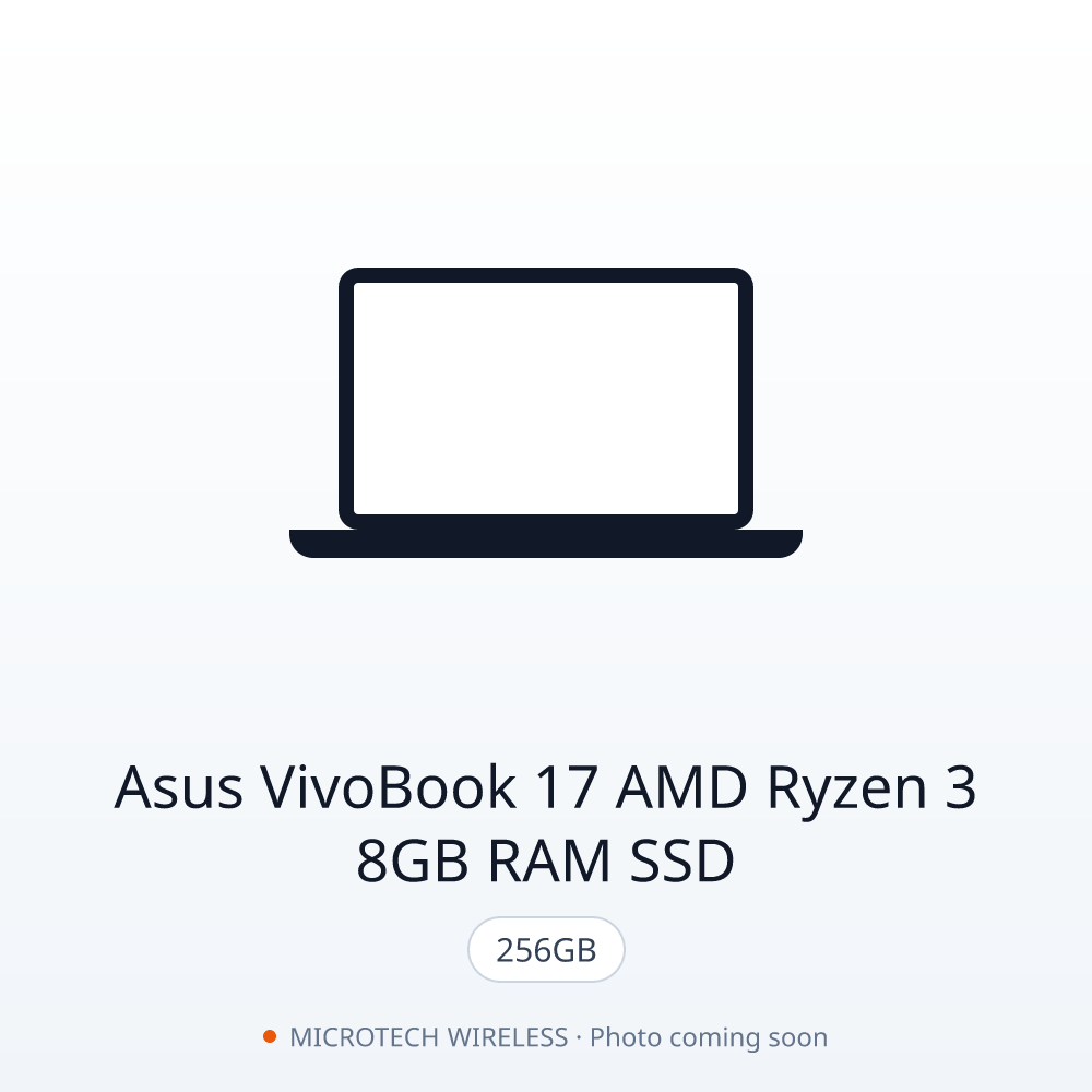 ASUS VivoBook 17 AMD Ryzen 3 8GB RAM 256GB SSD