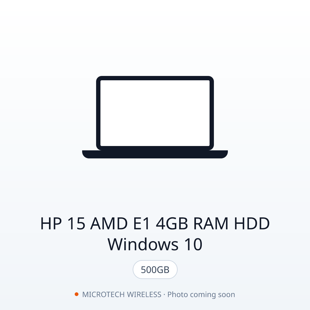 HP 15 AMD E1 4GB RAM 500GB HDD Windows 10